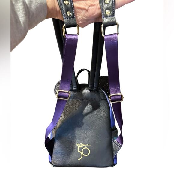Disney 50th Anniversary Loungefly Backpack - Blue and Black Mickey Ears main image 3